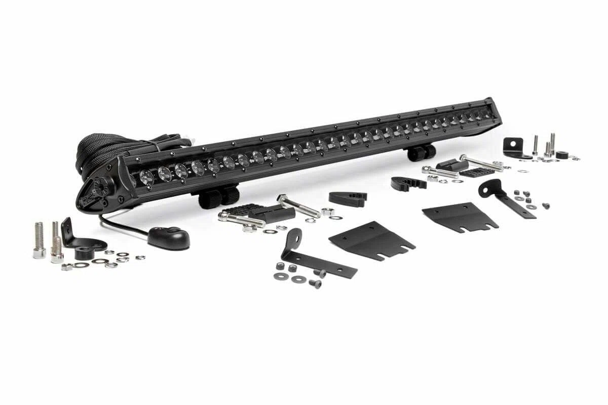 Fits Jeep Gladiator JT(18-24) LED Light Hood Mount 30_ Black Single Row 70054